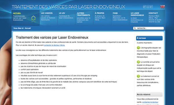 Traitement des varices par Laser